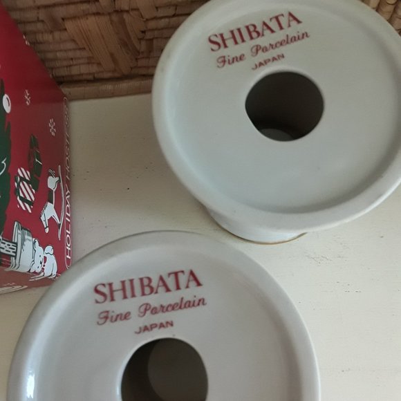 Vintage SHIBATA Fine Porcelain Christmas Candle Sticks - Picture 6 of 6